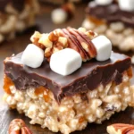 Caramel Turtle Rice Krispie Treats