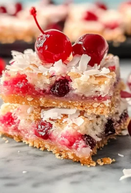 Chewy Cherry Coconut Magic Bars