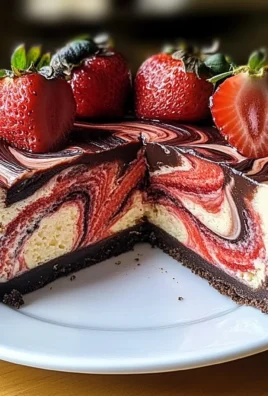 Chocolate Strawberry Swirl Cheesecake