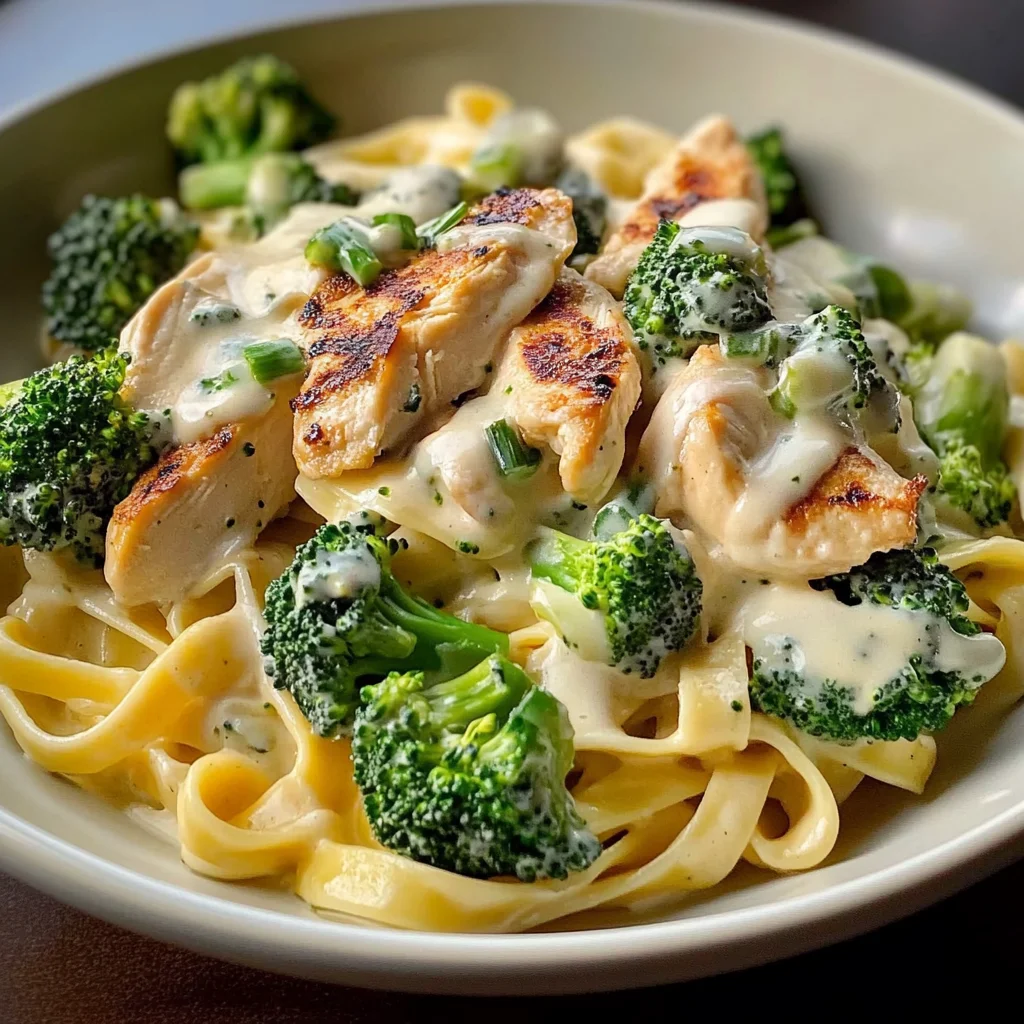 Creamy Chicken & Broccoli Fettuccine Alfredo