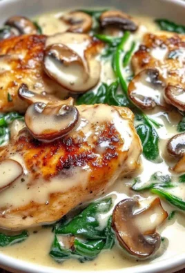 Creamy Chicken with Spinach and Mushrooms