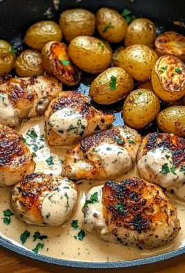 Creamy Garlic Chicken with Golden Baby Potatoes