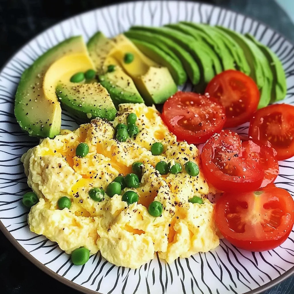 Creamy Scrambled Eggs with Tomato & Avocado