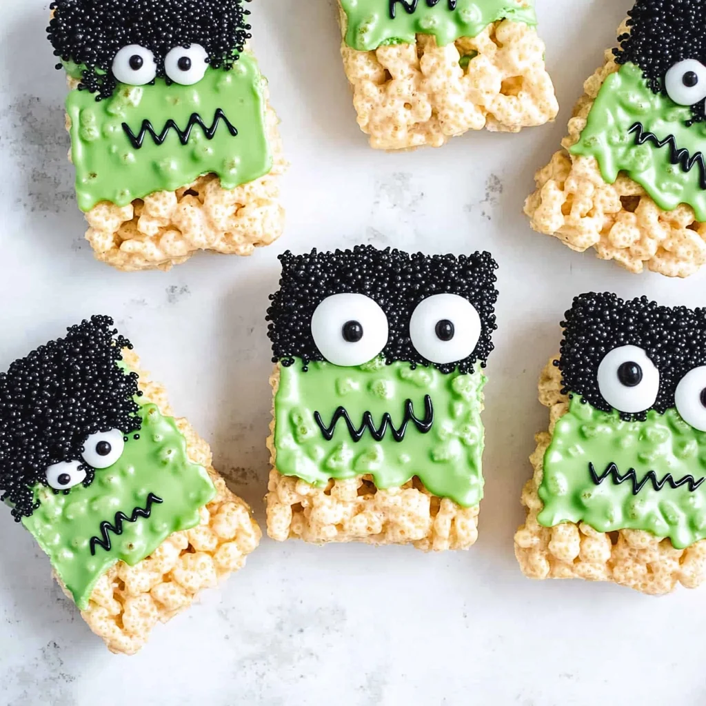 Frankenstein Halloween Rice Krispie Treats