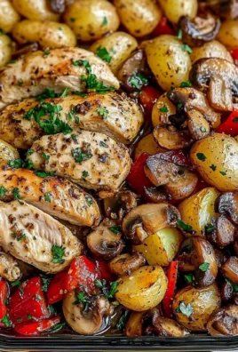 Garlic Herb Chicken with Mushrooms & Roasted Potatoes