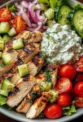 Greek Chicken Salad Bowl with Tzatziki & Feta