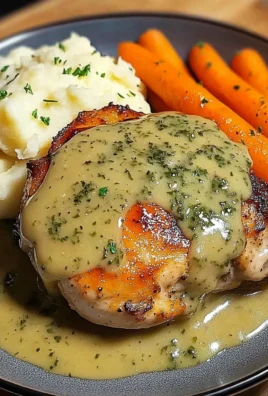 Herb-Cream Chicken with Mashed Potatoes & Glazed Carrots