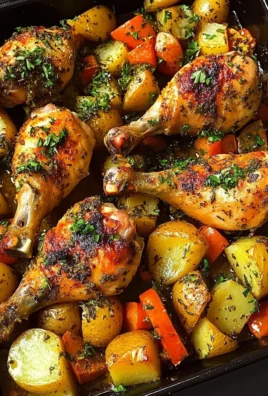 Herb Roasted Chicken Drumsticks with Roasted Potatoes & Veggies