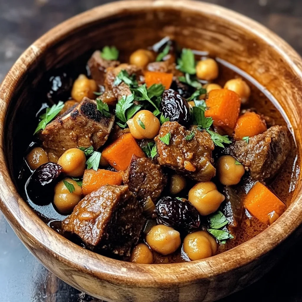 Moroccan Lamb Tagine with Prunes, Chickpeas & Warm Spices