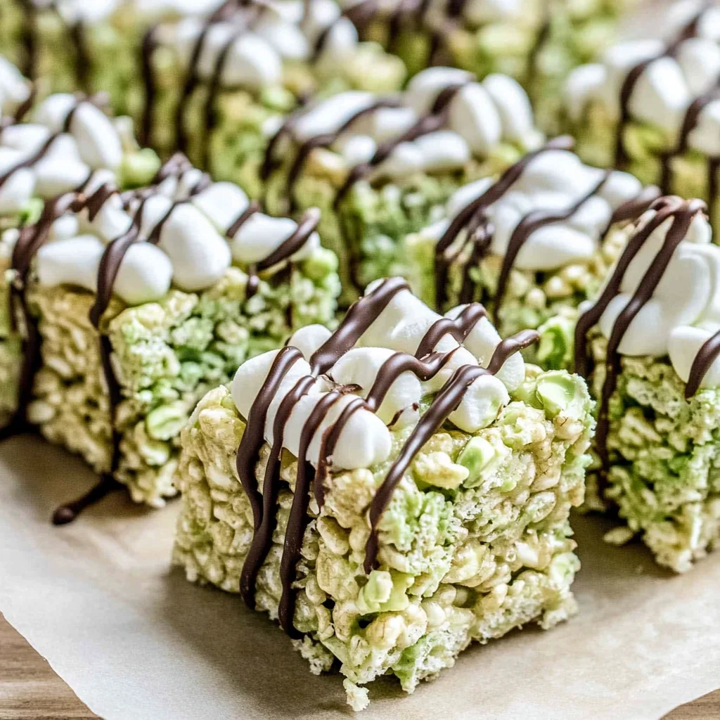 Pistachio Rice Krispie Treats with Dark Chocolate Recipe