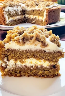 Pumpkin Cake with Cream Cheese and Streusel Topping