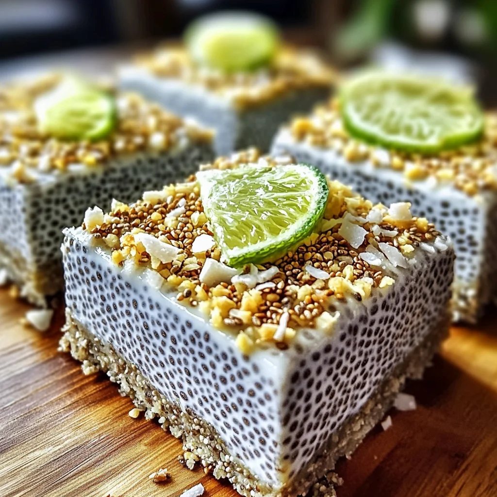 Refreshing No-Bake Chia Pudding Bars with Zesty Coconut Lime Flavor