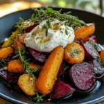 Roasted Beets and Carrots Salad with Burrata