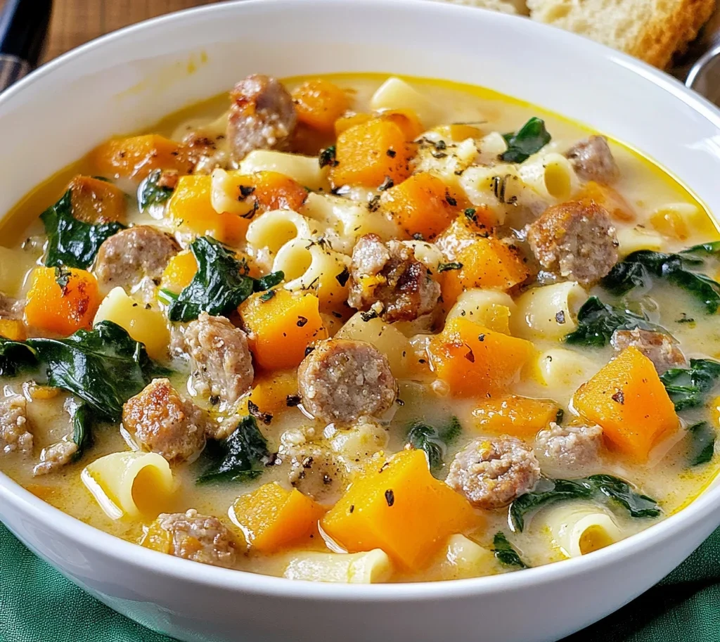 Roasted Butternut and Sausage Soup