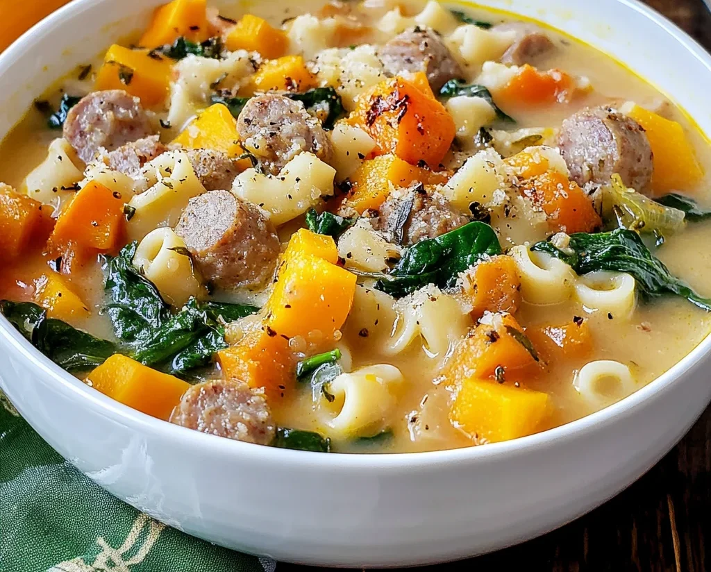 Roasted Butternut and Sausage Soup