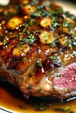 Roasted Lamb Leg with Honey-Dijon Glaze