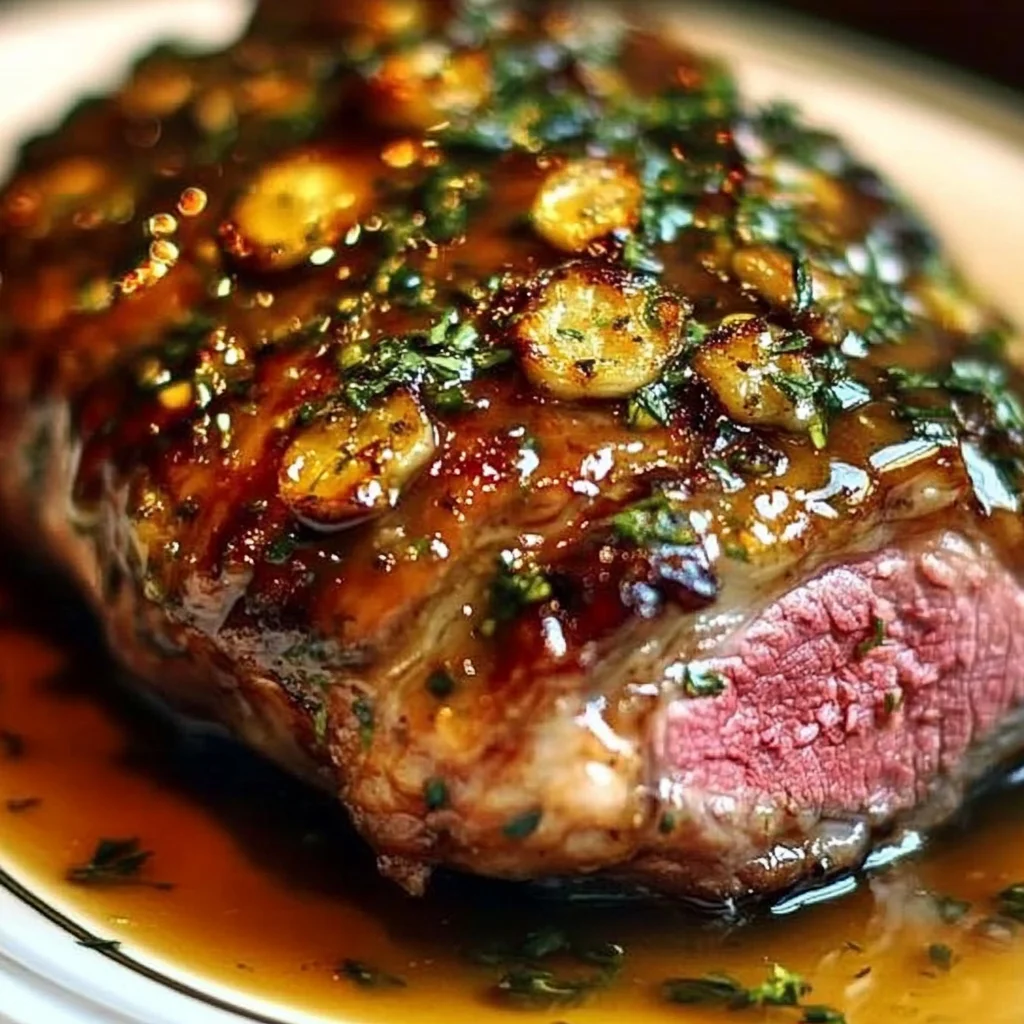 Roasted Lamb Leg with Honey-Dijon Glaze