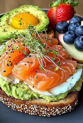 Smoked Salmon & Avocado Breakfast Toast with Fresh Fruit