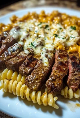 Spicy Garlic Butter Steak with Melted Mozzarella Rotini