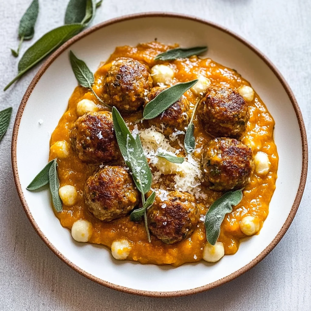 Turkey Meatballs in Pumpkin Sage Sauce