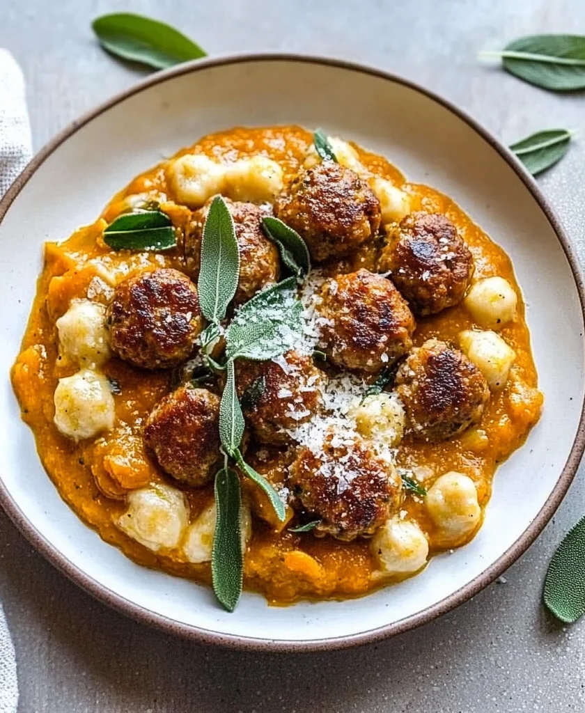 Turkey Meatballs in Pumpkin Sage Sauce