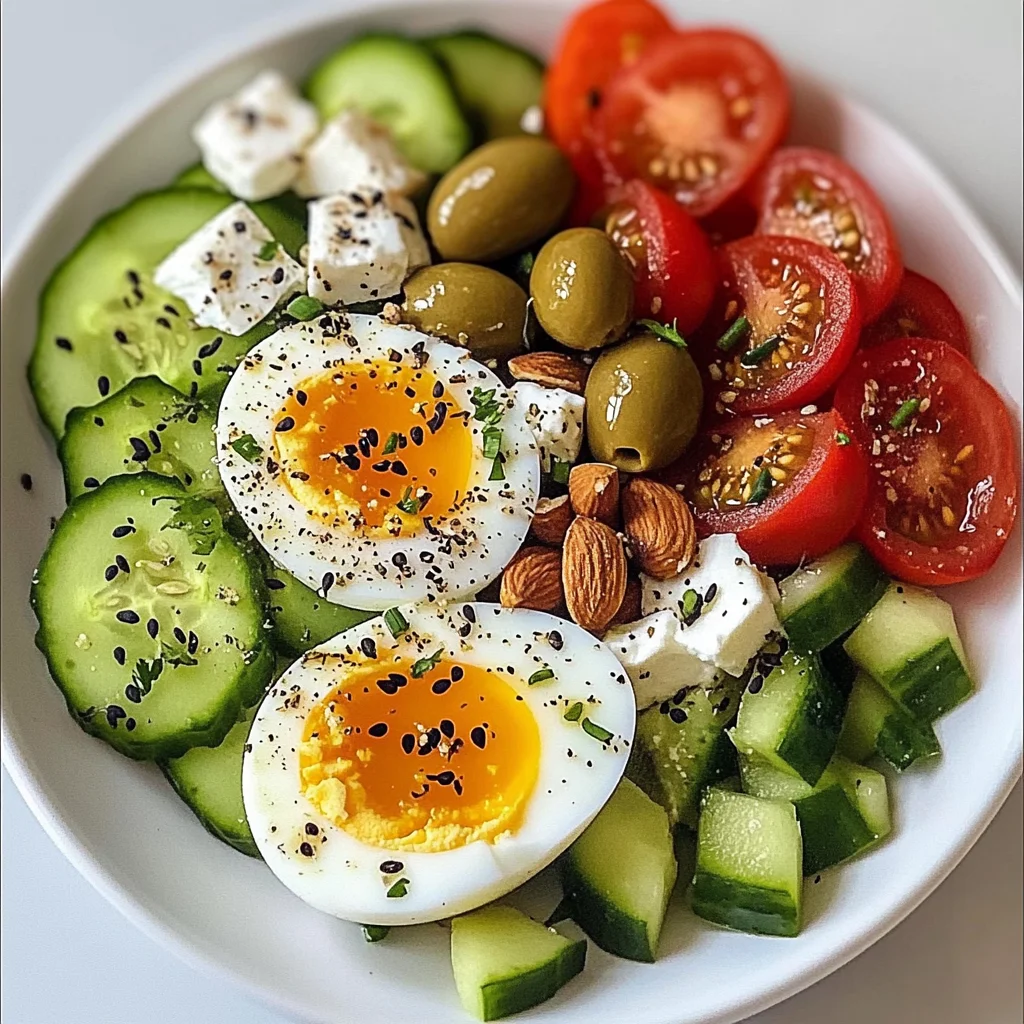 Turkish-Style Protein Plate with Eggs, Feta & Veggies