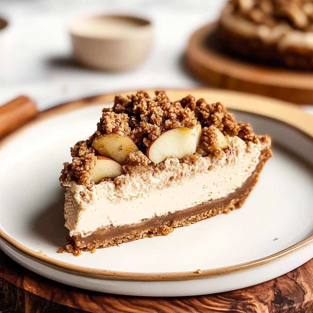 VEGAN APPLE CRUMBLE CHEESECAKE