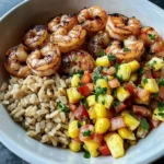 Zesty Shrimp Bowl with Brown Rice & Pineapple Corn Salsa