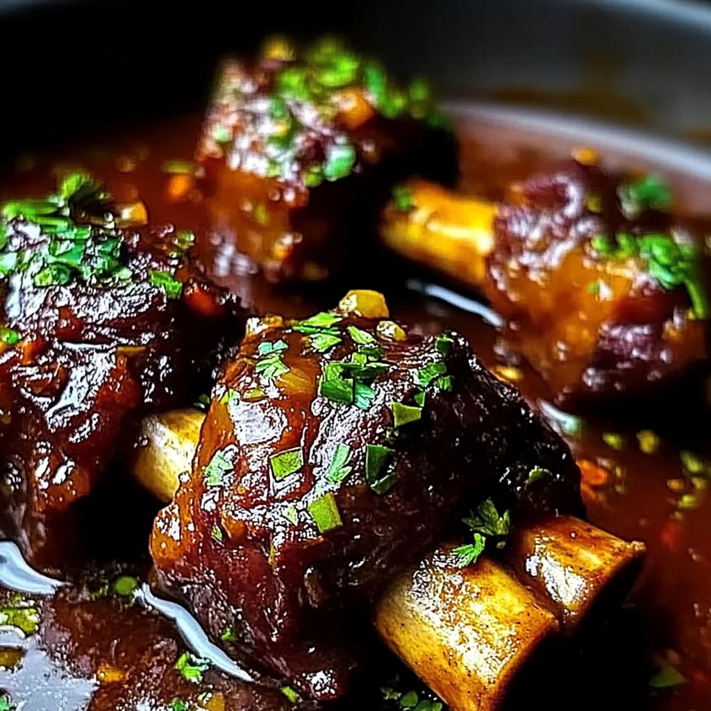 Braised Lamb Shanks in Red Wine and Herb Sauce