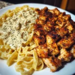 Cajun Chicken Alfredo Fettuccine Pasta with Velveeta Sauce