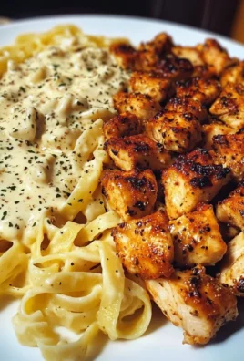 Cajun Chicken Alfredo Fettuccine Pasta with Velveeta Sauce