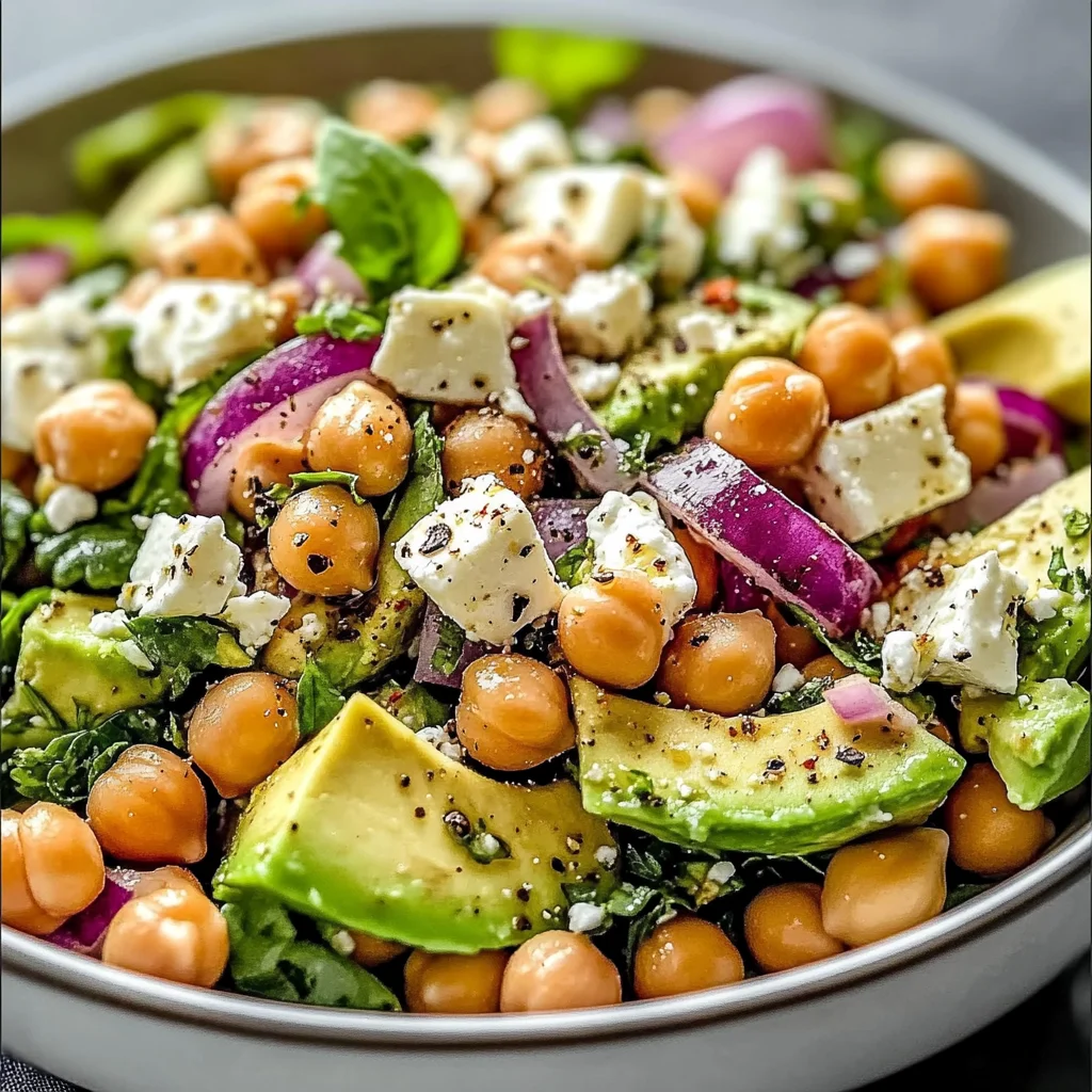 Chickpea Feta Avocado Salad
