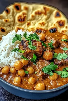 Coconut Lamb Curry with Chickpeas and Garlic Naan