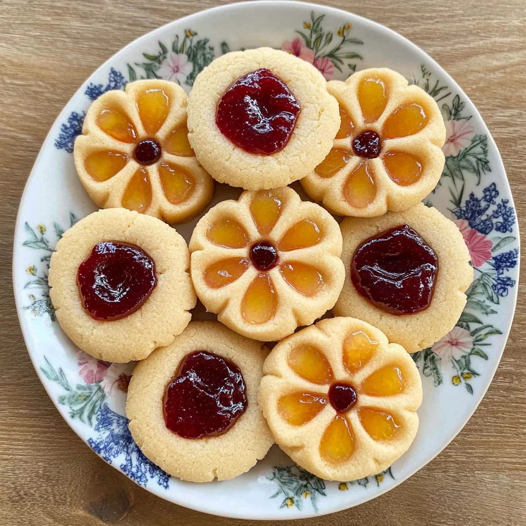 Flower Jam Thumbprint Cookies Recipe