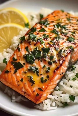 Garlic Butter Salmon with Fluffy White Rice