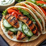 Greek Chicken Gyros with Cucumber Tzatziki