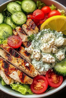 Greek Chicken Salad Bowl with Tzatziki & Feta