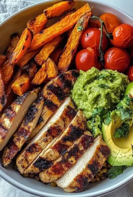 Grilled Chicken Power Bowl with Sweet Potato Fries & Fresh Guac