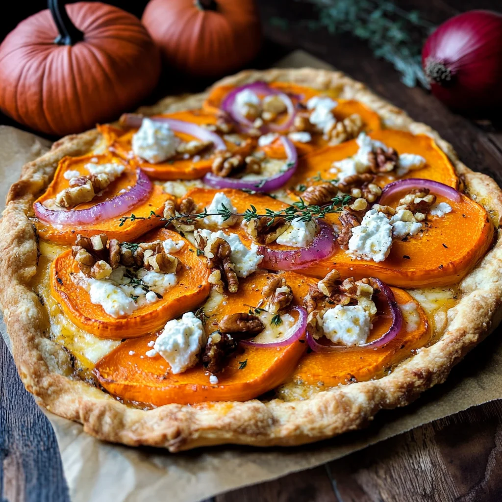 Kürbis-Flammkuchen mit Feta