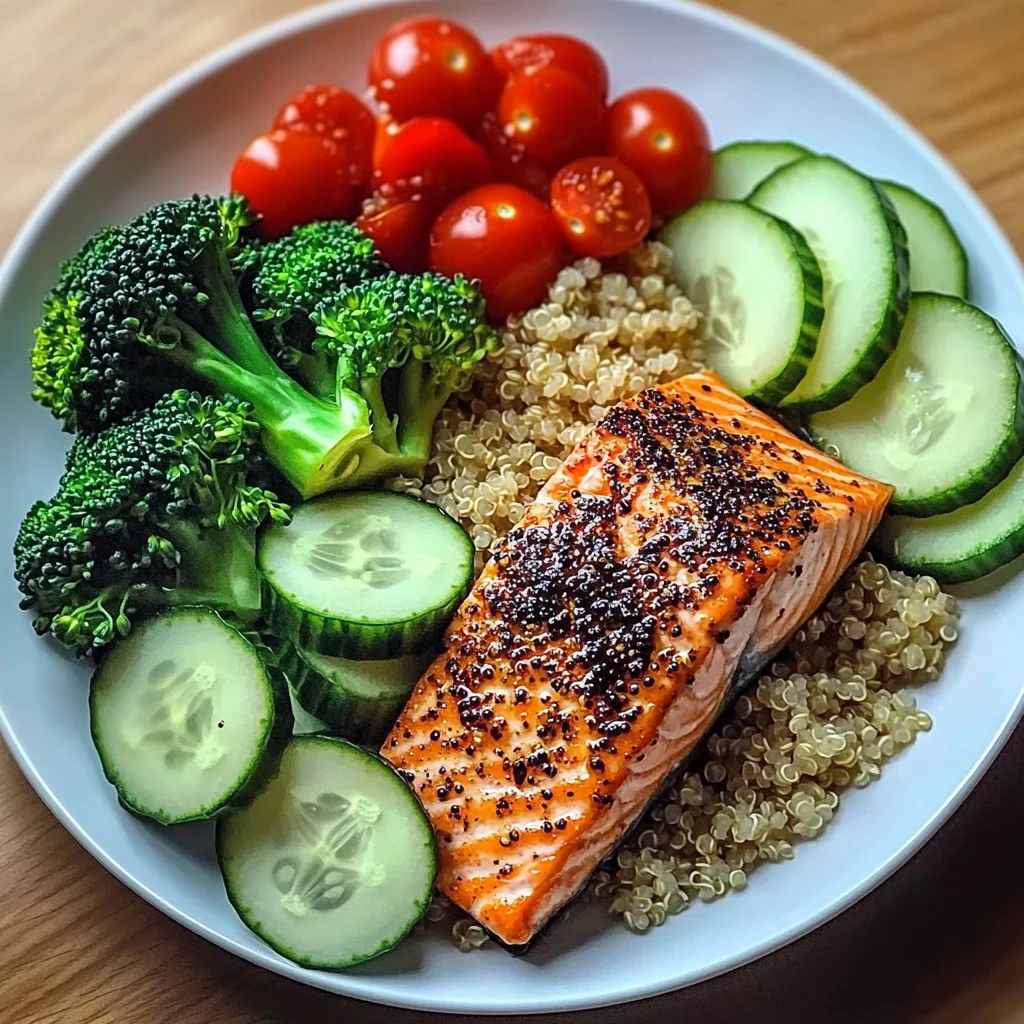 Lemon-Pepper Salmon Quinoa Plate