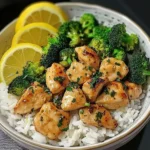 Lemon Garlic Chicken Bowl with Broccoli & Jasmine Rice