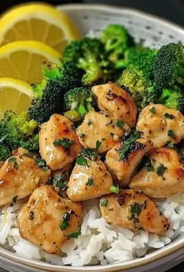 Lemon Garlic Chicken Bowl with Broccoli & Jasmine Rice