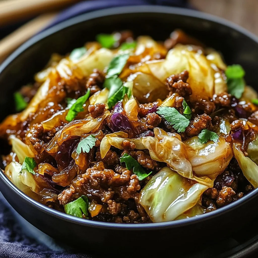 Mongolian Beef and Cabbage Bowl