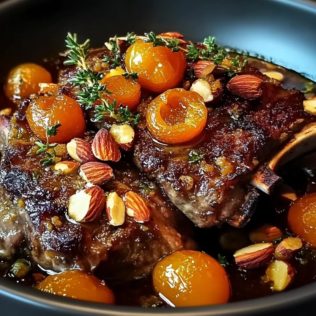 Moroccan Lamb Shoulder with Apricots and Almonds
