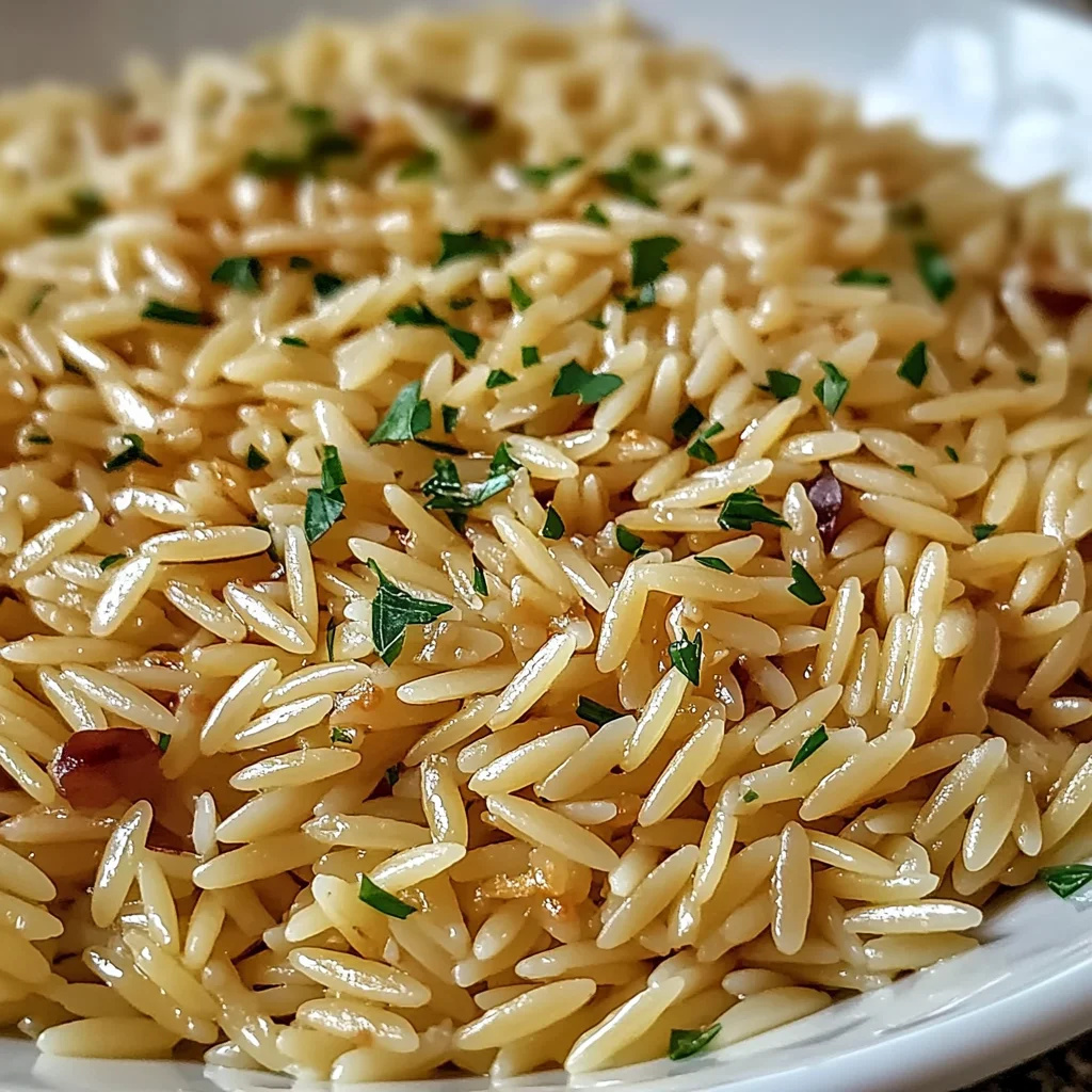 Orzo Rice Pilaf with Garlic and Herbs