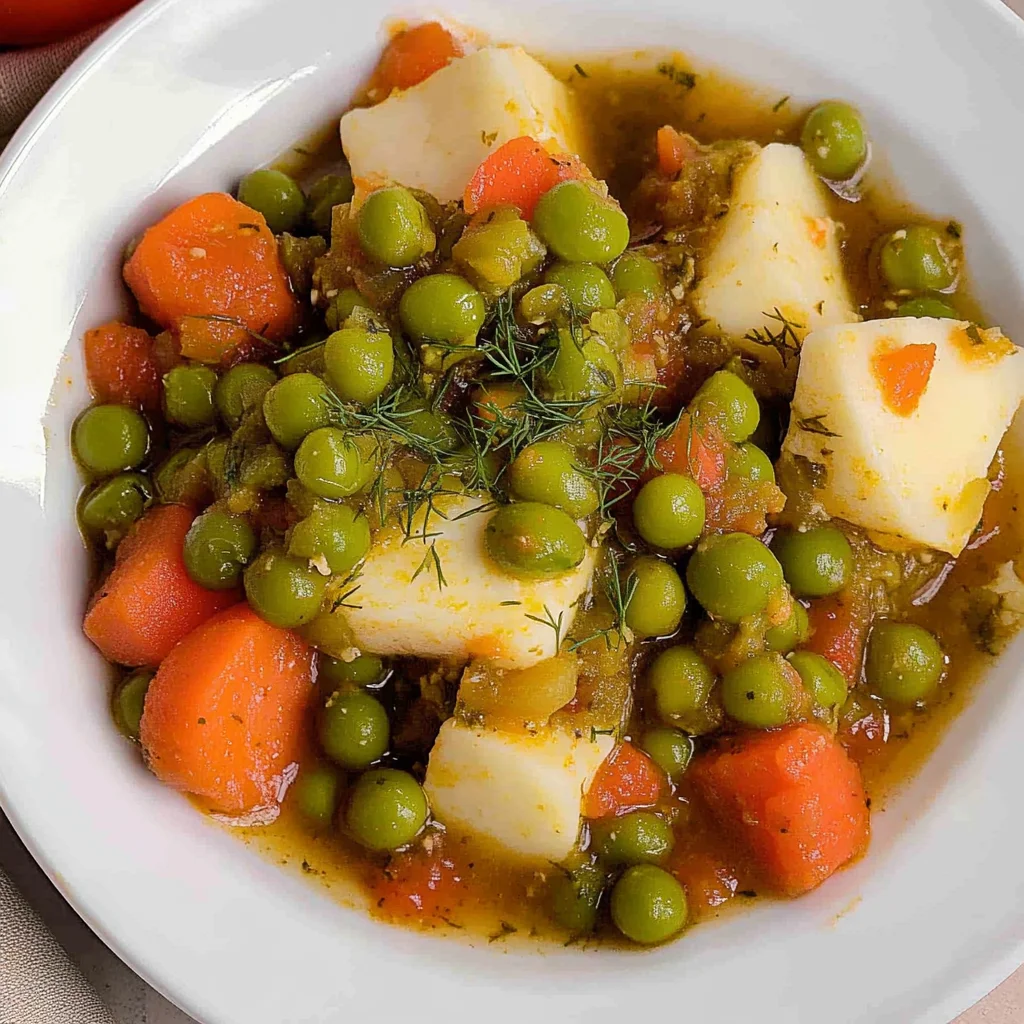 Traditional Greek Green Peas Stew