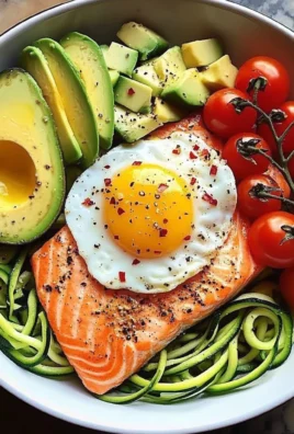 Zoodle Power Plate with Salmon, Avocado & Sunny Egg