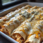 38g Protein Chicken Enchiladas with Dreamy White Sauce