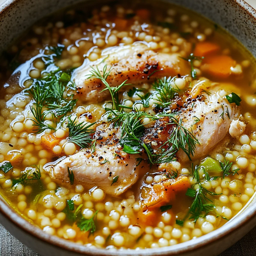 Chicken and Pearl Couscous Soup