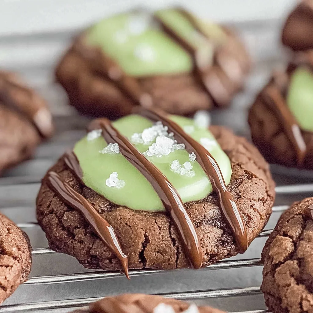 Chocolate Mint Thumbprint Cookies